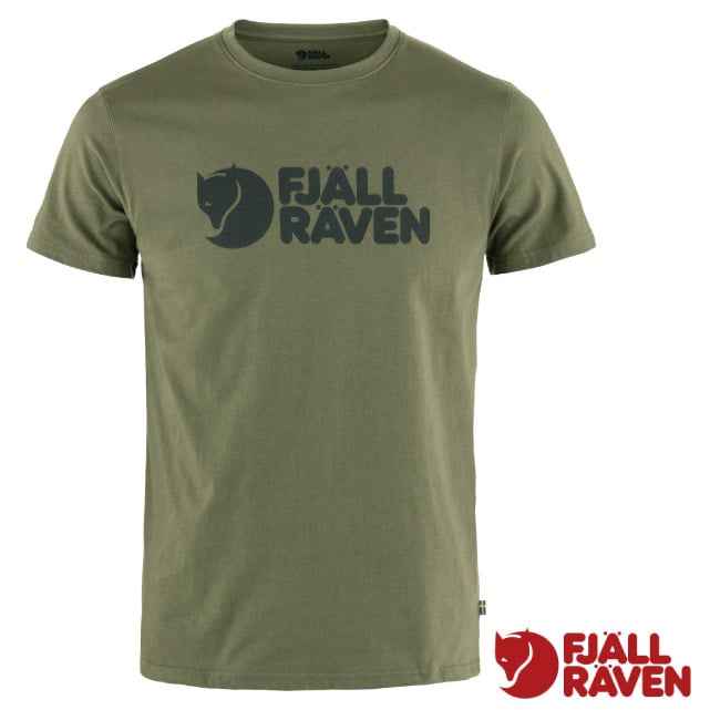 【Fjallraven 小狐狸】男 Fjällräven 吸濕彈性有機棉混紡短袖圓領衫/87310-625 月桂綠✿30E010